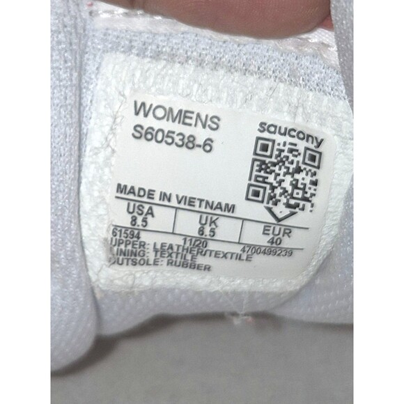 Saucony Shoes Womens 8.5 Bullet Running Sneakers Pink & White Suede Lace Up - Picture 2 of 6